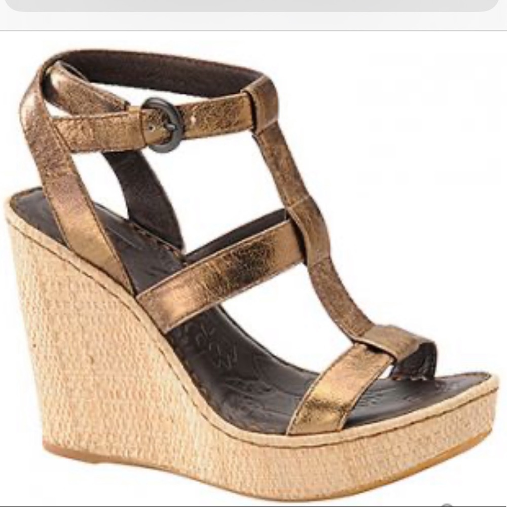 Born Zabrina Marzapan Bronze Wedge Sandal - 8